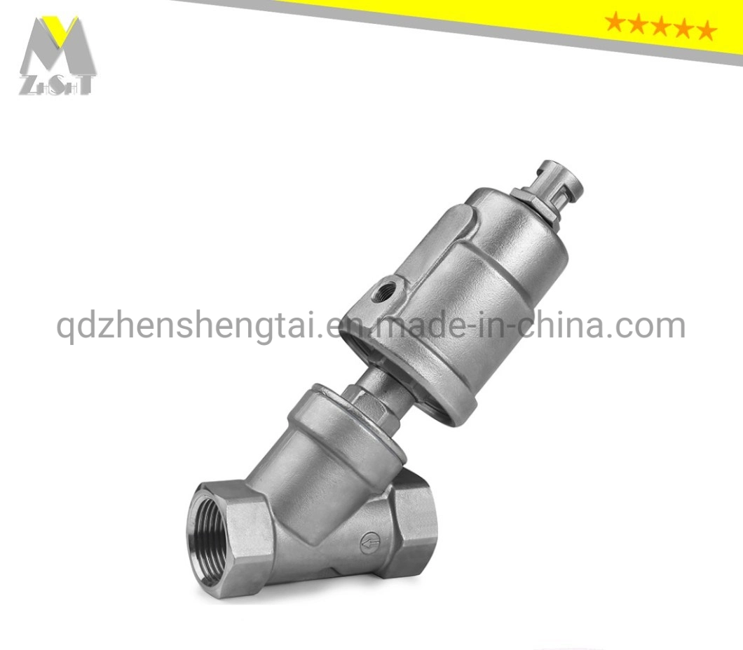 Stainless Steel Pneumatic Angle-Seat Valve Single-Hole Normally Closed Double-Hole Normally Closed Y-Thread High-Temperature Valve