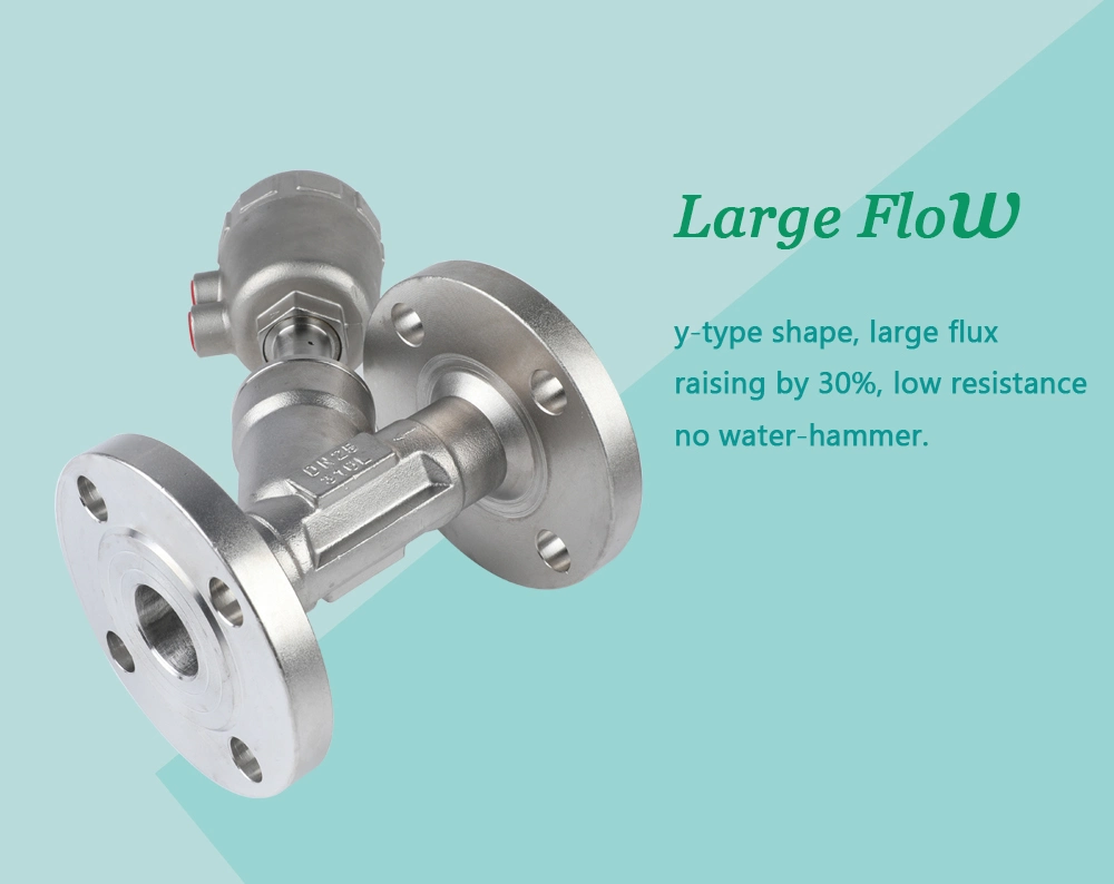 Flanged 1 Inch DN25 Steam Cylinder Y-Type Angle Seat Valve