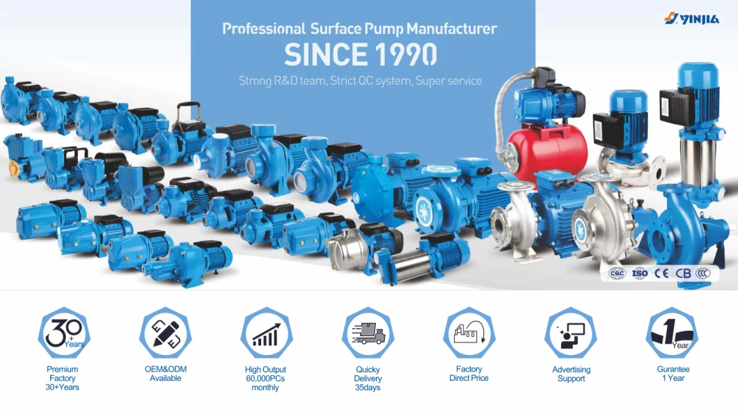 Yinjia Brand China Manufacturer 0.75HP AC Motor High Pressure Booster Peripheral Water Pumps for High Building