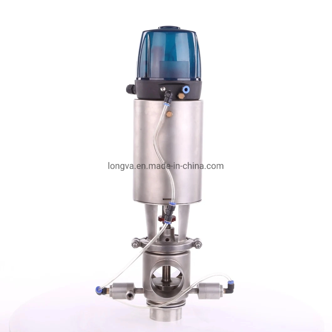 CIP Type DN50 Sanitary Stainless Steel Double Seat Pneumatic Intelligent Mix-Proof Valve