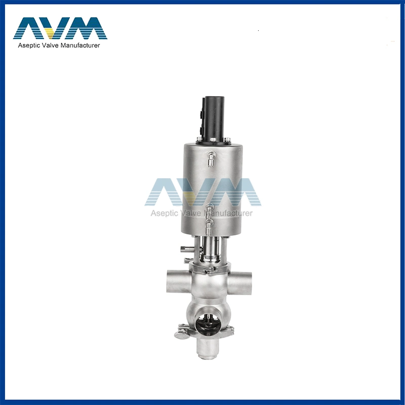 Sanitary Stainless Steel Double Seat Control Mix Proof Valve