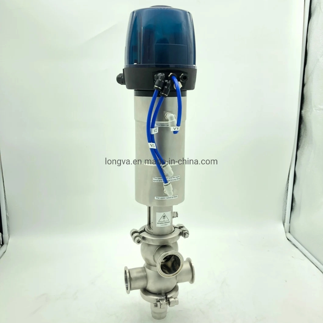 CIP Type DN50 Sanitary Stainless Steel Double Seat Pneumatic Intelligent Mix-Proof Valve