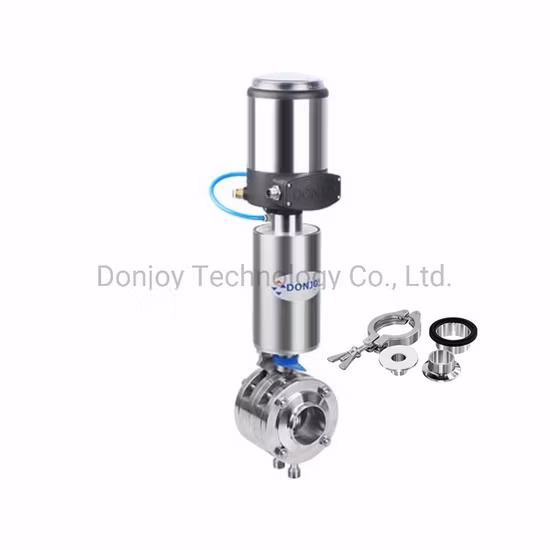 조절기와 포지셔너가 있는 공압 혼합 방지 버터플라이 밸브